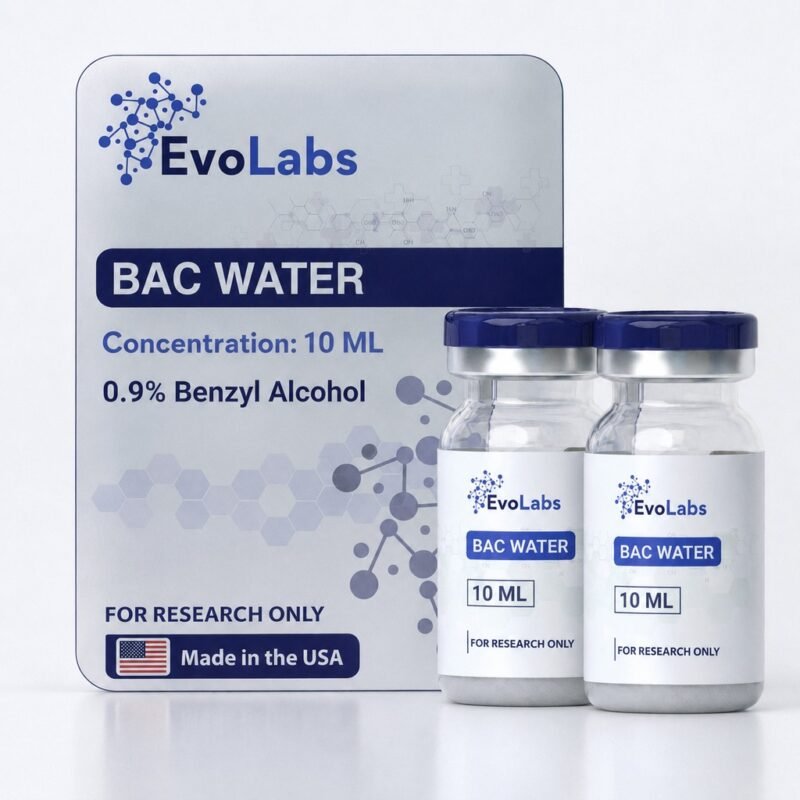 EvoLabs bacteriostatic water 2-pack, two sterile 10ml vials